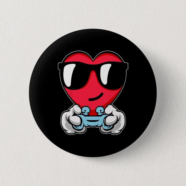 Gamer Valentines Day Cute Video-game Controller Ga 2 Inch Round Button (Front)