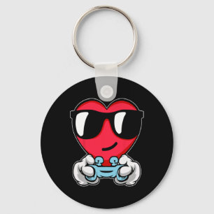 Gamer Valentines Day Cute Video-game Controller Ga Keychain