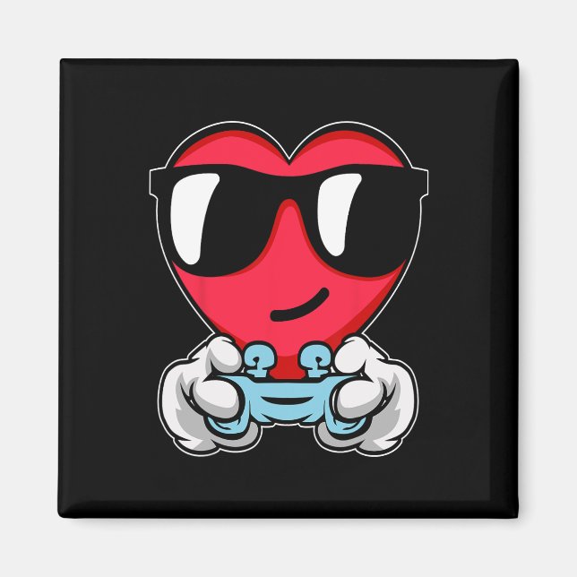 Gamer Valentines Day Cute Video-game Controller Ga Magnet (Front)