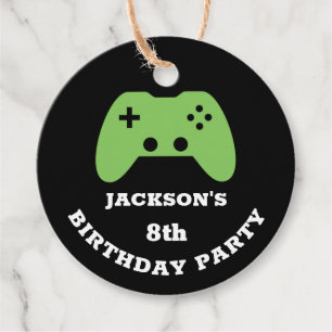 Gamer Video Game Party Thank You Personalized Favour Tags