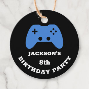 Gamer Video Game Party Thank You Personalized Favour Tags