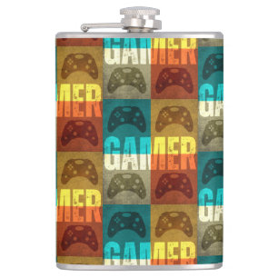 GAMER VINTAGE VIDEO GAME CONTROLLER  HIP FLASK