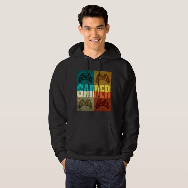 GAMER VINTAGE VIDEO GAME CONTROLLER  HOODIE (Front Full)