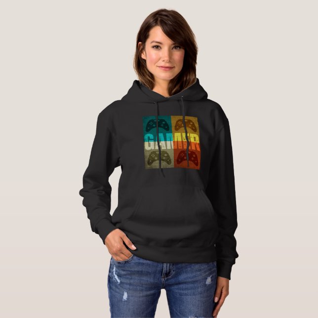 GAMER VINTAGE VIDEO GAME CONTROLLER  HOODIE (Front Full)