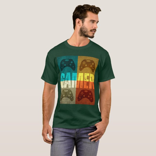 GAMER VINTAGE VIDEO GAME CONTROLLER T-Shirt (Front Full)