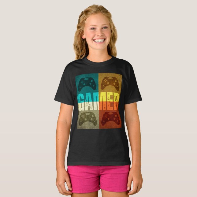 GAMER VINTAGE VIDEO GAME CONTROLLER T-Shirt (Front Full)
