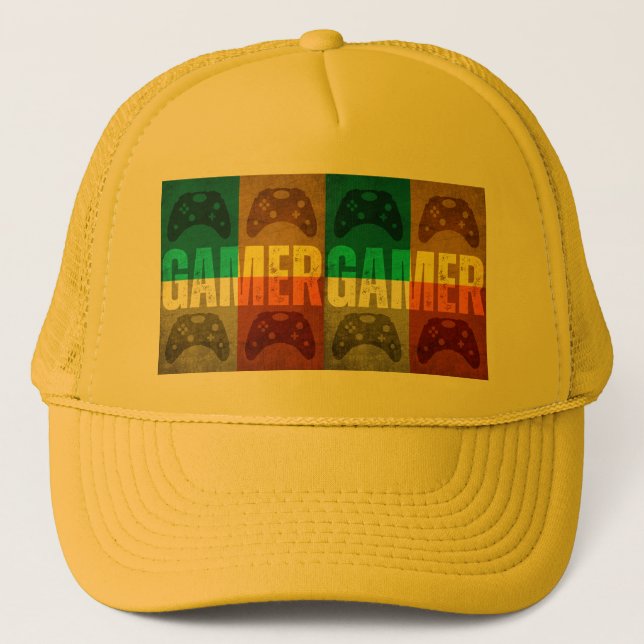 GAMER VINTAGE VIDEO GAME CONTROLLER  TRUCKER HAT (Front)