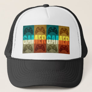 GAMER VINTAGE VIDEO GAME CONTROLLER TRUCKER HAT