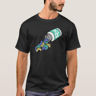 Gamer Vitamins Funny Cartoon Controller Pills T-Shirt
