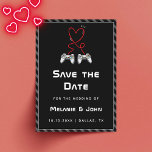 Gamer Wedding Geek Love Romantic Player 1 2 Funny  Save The Date<br><div class="desc">Surprise your guests with these fun Save the Date cards featuring romantic gaming illustration. Easily add your info by clicking on the "personalize this template" option.</div>