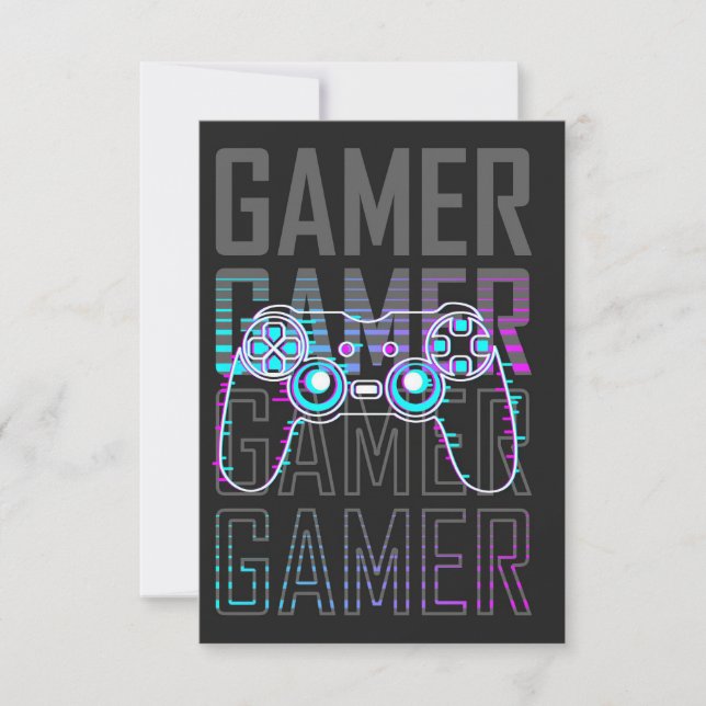 Gamer With Controller RSVP Card (Front)
