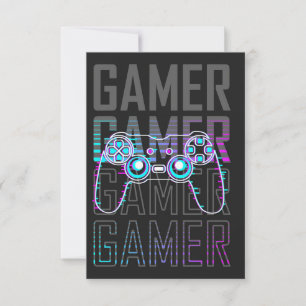 Gamer With Controller RSVP Card