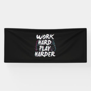 Gamer Word Hard Play Harder Banner