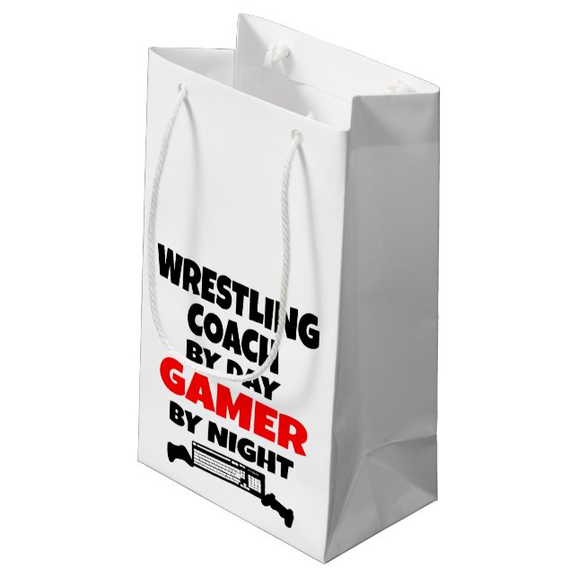 Gamer Wrestling Coach Small Gift Bag (Back Angled)