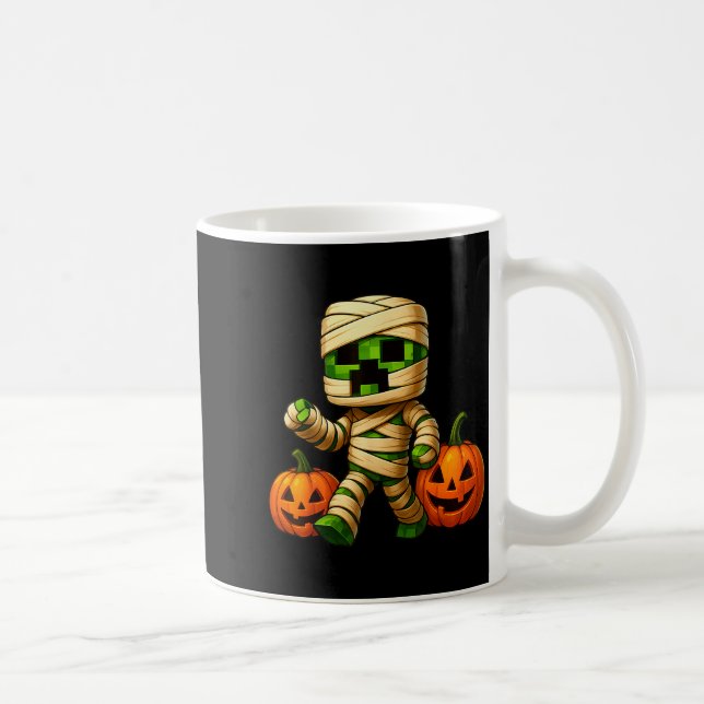 Gamer Xel Pumpkin Mummy Men Kids Boy Halloween Fun Coffee Mug (Right)