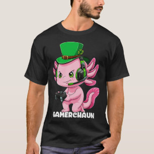 Gamerchaun Gamer Axolotl Fish Playing Video Games  T-Shirt