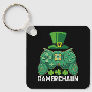 Gamerchaun Gamer Gaming Games St Patrick's Day Keychain