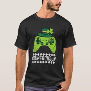Gamerchaun Irish Gamer Paddys Men Boys Kids St Pat T-Shirt