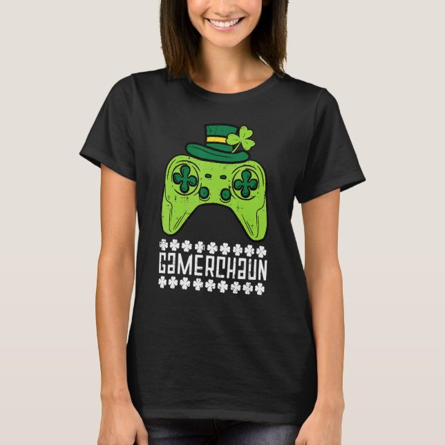 Gamerchaun Irish Gamer Paddys Men St Patrick Day B T-Shirt (Front)