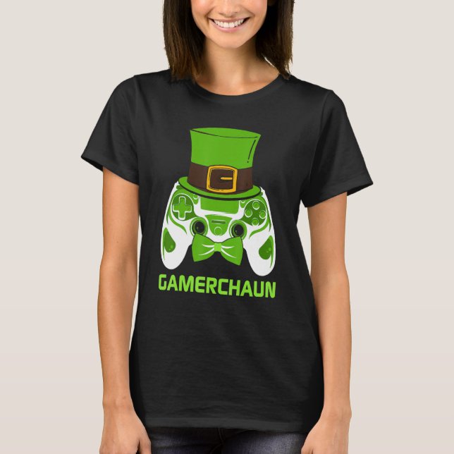 Gamerchaun Irish Gamer Paddys Men St Patrick Day B T-Shirt (Front)