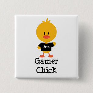 GamerChick 2 Inch Square Button