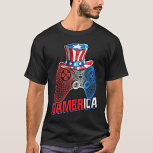 Gamerica 4th of July Video Game American Flag Uncl T-Shirt