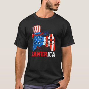 Gamerica Video Game Controller American Flag 4th O T-Shirt