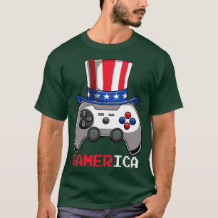 Gamerica Video Game Controller Uncle Sam Hat T-Shirt