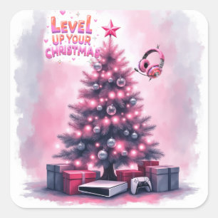 Gamers Christmas Square Sticker