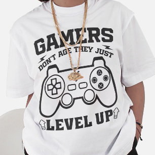 Gamers Don't Age They just Level Up Gaming Lovers T-Shirt