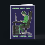 Gamers Don't Age They Level Up Birthday Card<br><div class="desc">The default text on this design can be changed by deleting the text layer in the Zazzle editor, and then you can easily add your own text to it instead. This PC video gaming-themed Birthday card is perfect to send to a friend or loved one. This design is digitally hand...</div>