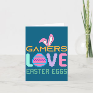 Gamers Easter Eggs Vintage Video Games Bunny Ears Card