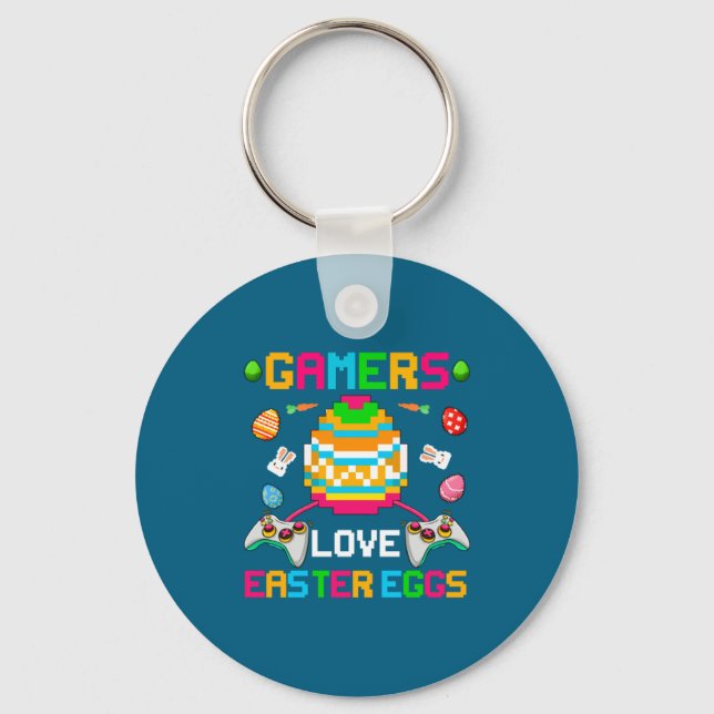 Gamers Love Easter Eggs Easter Day For Teens Boys  Keychain (Front)