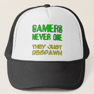 Gamers Never Die They Respawn Funny Ball Cap Hat