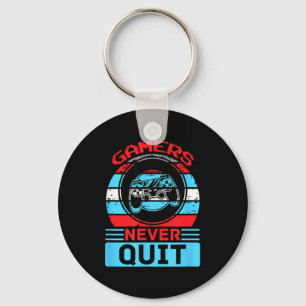 Gamers Never Quit Funny Gaming Quotes Gift For Rpg Keychain