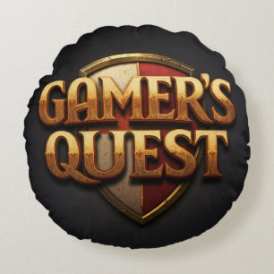 Gamer's Quest  Round Pillow