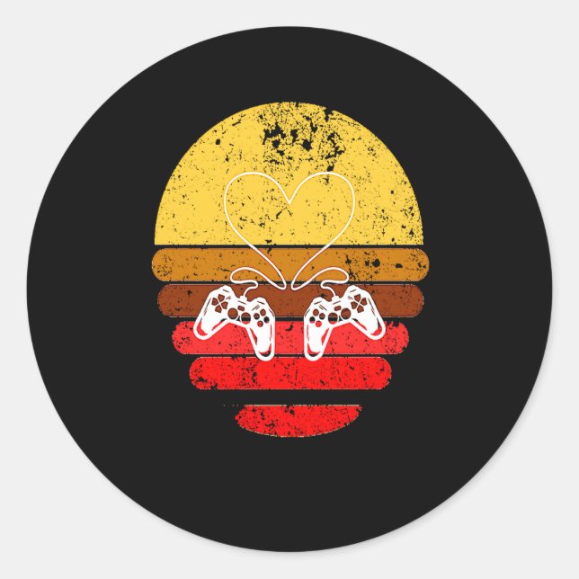Gamers Valentine Valentines Day For Gamers 1  Classic Round Sticker (Front)