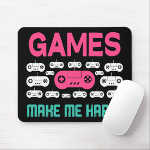 Games make me happy mouse pad