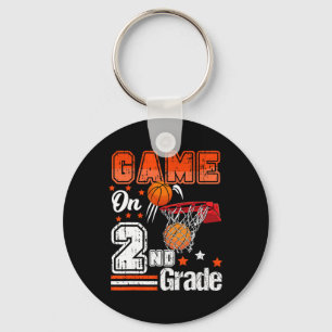 Games On 2nd Grade Basketball Back To School Secon Keychain