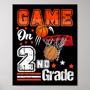Games On 2nd Grade Basketball Back To School Secon Poster