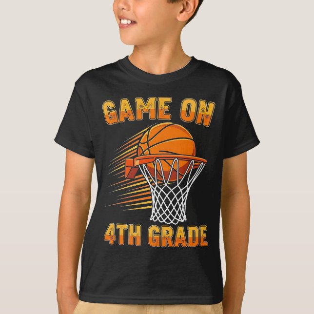 Games On 4th Grade Basketball First Day of School  T-Shirt (Front)