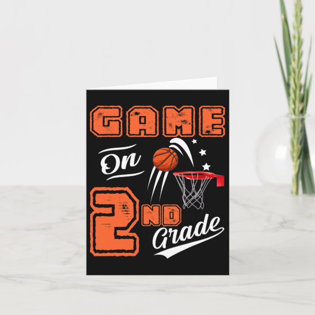 Games On Second Grade Basketball First Day Of Scho Card (Front)
