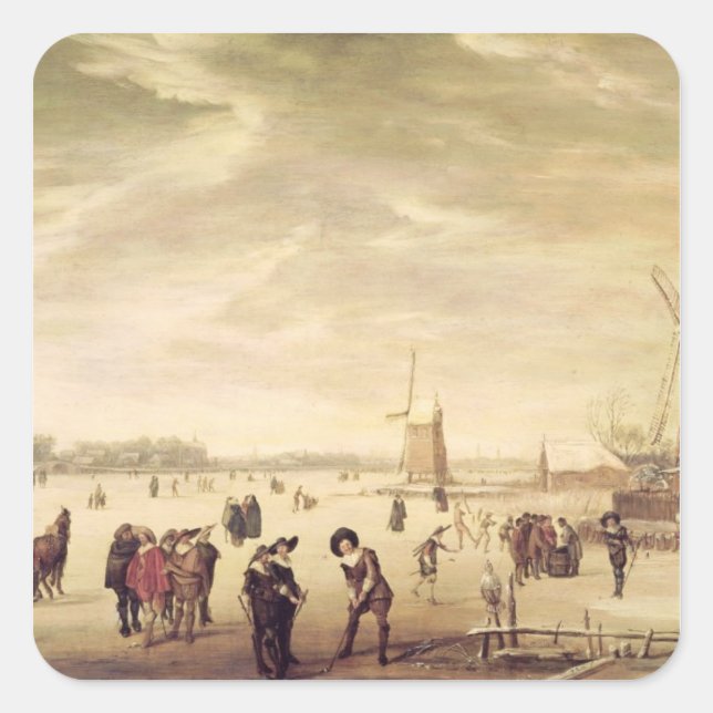 Games on the Ice Square Sticker (Front)