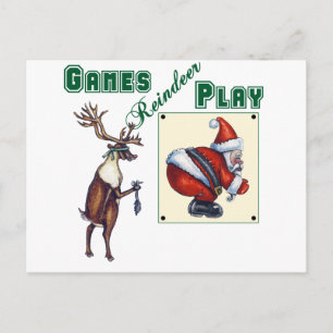 Games Reindeer Play Postcard