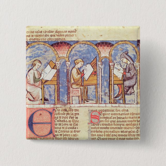 Games Table Makers, from the 'Book of Games 2 Inch Square Button (Front)