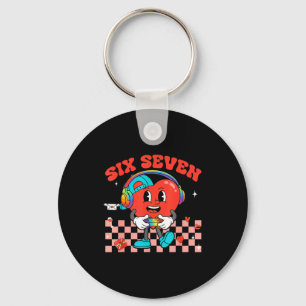 Games Valentine 67 Six Seven Funny Gamer Heart Cut Keychain