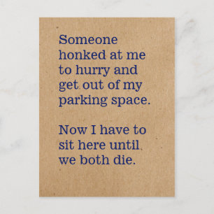 Games We Play in Cars / Honking Jerks Postcard