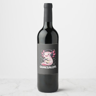 Gamesalotl Axolotl Gaming Wine Label