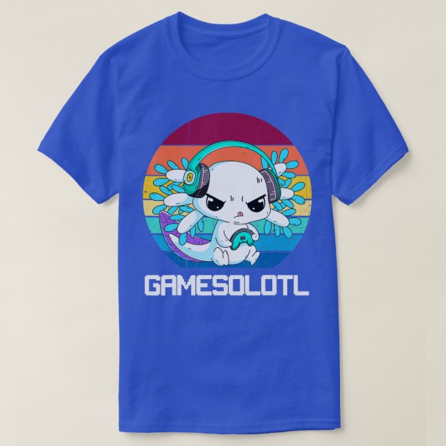 Gamesolotl  Axolotl Fish Playing Video Cute Axolot T-Shirt (Design Front)