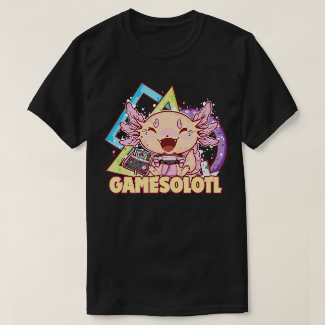 Gamesolotl  Axolotl Fish Playing Video Games 2  T-Shirt (Design Front)